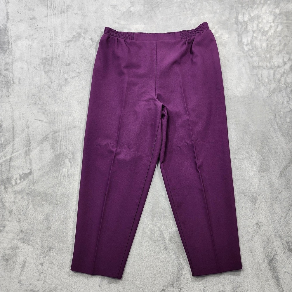 Vintage Sears Just For Women Pants Womens 20WP PETITE Purple Pull On Dress Twill